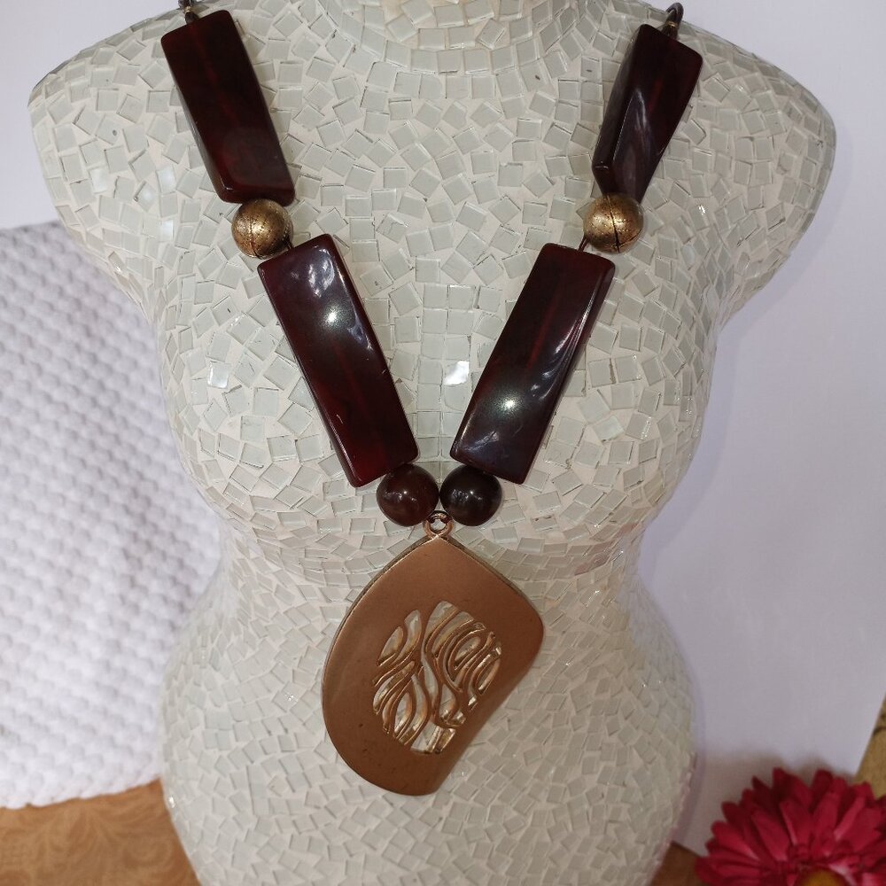 Boho style ABS statement necklace